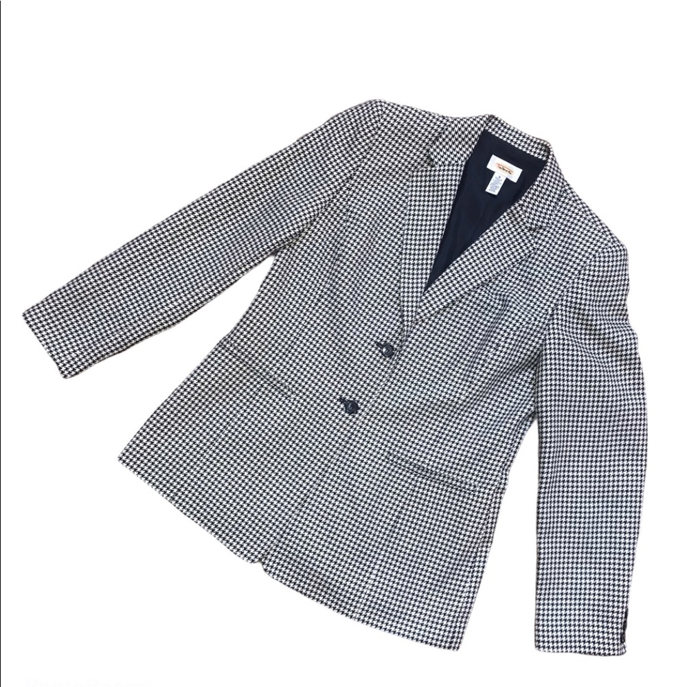 Talbots Houndstooth Blazer Jacket 8